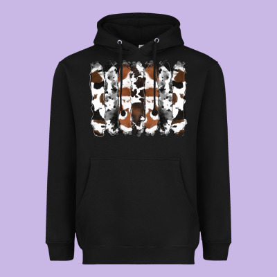Cowhide Brushstrokes Heavyweight Hoodie Designed By Ranaportraitstore