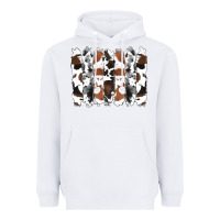 White cowhide brushstrokes Heavyweight Hoodie - RanaPortraitStore
