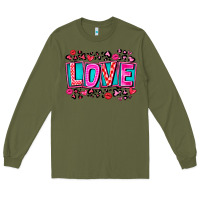 Army Green Love Valentine Long Sleeve Tee - CowhideDigitalArt