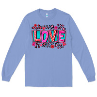 Colony Blue Love Valentine Long Sleeve Tee - CowhideDigitalArt