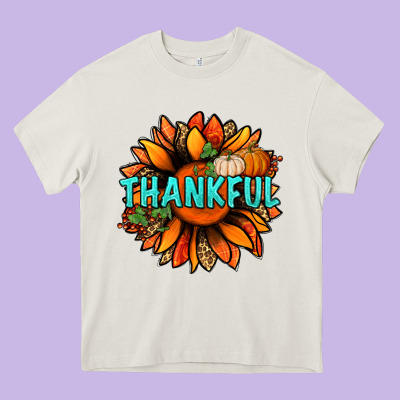 Thankful With Sunflower Bbs Heavy Core Tee Designed By Bundleandbundleshop