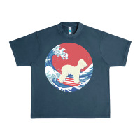 Midnight Navy bedlington terrier t  shirt bedlington terrier gifts   ocean waves sur Urban Heavy Tee - linhVisuals
