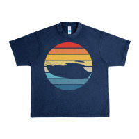 Boat T  Shirt Boat Trip Silhouette On A Distressed Retro Sunset Produc Urban Heavy Tee | Teevron