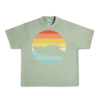 Oil Green boat t  shirt boat trip silhouette on a distressed retro sunset produc Urban Heavy Tee - linhVisuals
