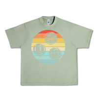Oil Green bocce ball t  shirt bocce ball silhouette on a distressed retro sunset Urban Heavy Tee - linhVisuals