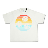 Pistachio bocce ball t  shirt bocce ball silhouette on a distressed retro sunset Urban Heavy Tee - linhVisuals