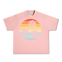 Salmon bocce ball t  shirt bocce ball silhouette on a distressed retro sunset Urban Heavy Tee - linhVisuals
