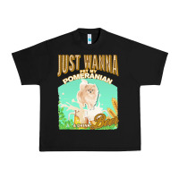 Black pommeranian t  shirt dog owner, just wanna pet my pommeranian & drink Urban Heavy Tee - linhVisuals