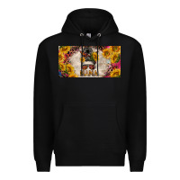 Black mess bun mama with sunflowers and colorful leopard license plate Premium Hoodie - BarkalooDesign
