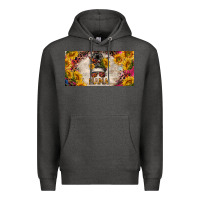 Charcoal Heather mess bun mama with sunflowers and colorful leopard license plate Premium Hoodie - BarkalooDesign