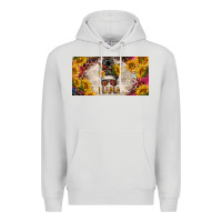 Dove Grey mess bun mama with sunflowers and colorful leopard license plate Premium Hoodie - BarkalooDesign