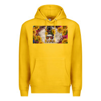 Lemon mess bun mama with sunflowers and colorful leopard license plate Premium Hoodie - BarkalooDesign