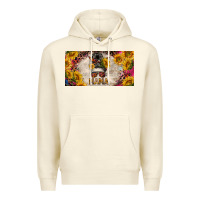 Sandshell mess bun mama with sunflowers and colorful leopard license plate Premium Hoodie - BarkalooDesign