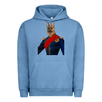 Pigment Pebble Blue Pet Portraits, Custom Pet Portraits, Renaissance Pet Portraits, Custom Urban Hoodie - RanaPortraitStore