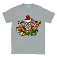 Heather Grey Christmas joy english bulldog Classic Tee - BarkalooDesign