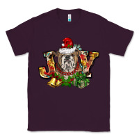 Plum Christmas joy english bulldog Classic Tee - BarkalooDesign