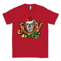 Red Christmas joy english bulldog Classic Tee - BarkalooDesign