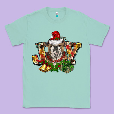 Christmas Joy English Bulldog Classic Tee Designed By Barkaloodesign