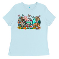 Baby Blue easter easter eggs Ladies Tee - CowhideDigitalArt