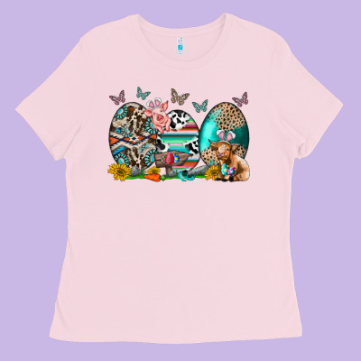 Easter Easter Eggs Ladies Tee Designed By Cowhidedigitalart
