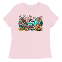 Bubblegum Pink easter easter eggs Ladies Tee - CowhideDigitalArt