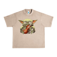 Baby Yoda Hug Violin [tb] Urban Heavy Tee | Teevron