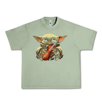 Oil Green baby yoda hug violin [tb] Urban Heavy Tee - linhVisuals