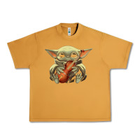 Peanut Butter baby yoda hug violin [tb] Urban Heavy Tee - linhVisuals