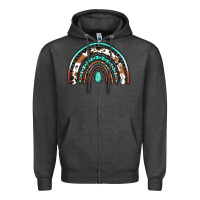 Charcoal Heather Western Rainbow Zipper Hoodie - Jasminsmagicworld