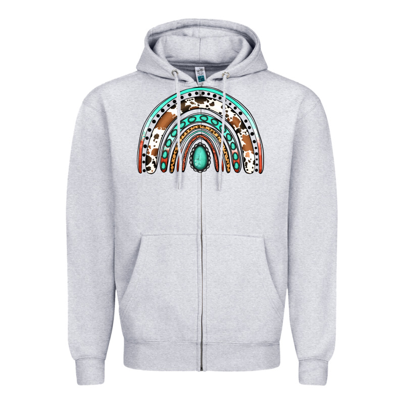 Western Rainbow Zipper Hoodie by Jasminsmagicworld | Teevron