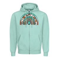 Seafoam Western Rainbow Zipper Hoodie - Jasminsmagicworld