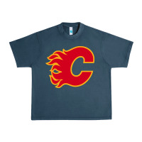 Midnight Navy the-flames-calgary-sports Urban Heavy Tee - linhVisuals