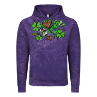 Cloud Purple western st patricks day shamrocks and hearts Vintage Hoodie - Artiststas