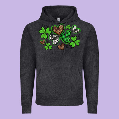 Western St Patricks Day Shamrocks And Hearts Vintage Hoodie Designed By Artiststas