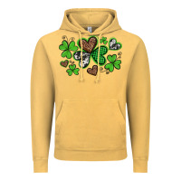 Vintage Mustard western st patricks day shamrocks and hearts Vintage Hoodie - Artiststas