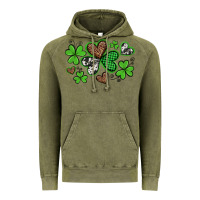 Vintage Olive western st patricks day shamrocks and hearts Vintage Hoodie - Artiststas