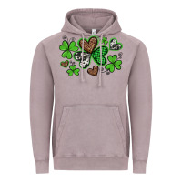 Vintage Zinc western st patricks day shamrocks and hearts Vintage Hoodie - Artiststas