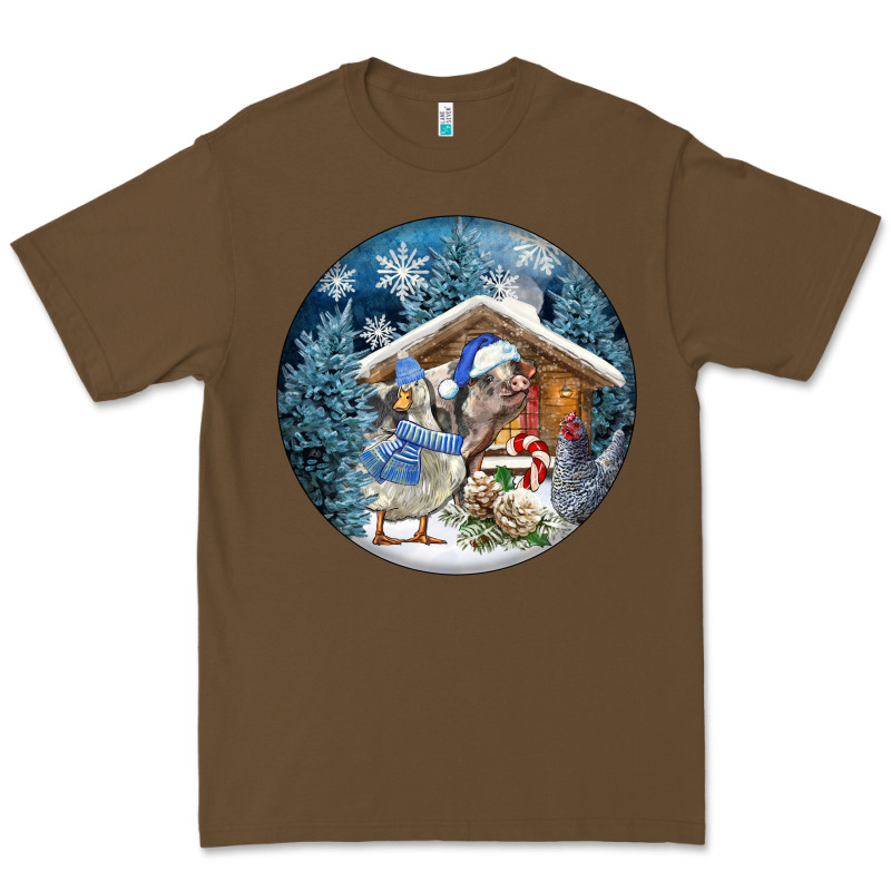 Winter Farm Animals Premium Tee by FaDigitalArtStudio | Teevron