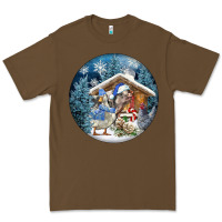 Cacao Winter Farm Animals Premium Tee - FaDigitalArtStudio