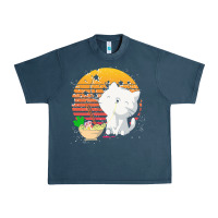 Midnight Navy cat t  shirt ramen noodles kawaii cat t  shirt Urban Heavy Tee - linhVisuals