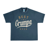 Midnight Navy Mens Best Grumpa Ever Funny Grandpa Urban Heavy Tee - linhVisuals