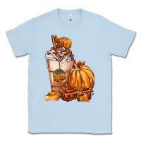 Dusty Blue Pumpkin Spice Coffee Classic Tee - FaDigitalArtStudio