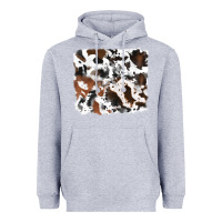 Heather Grey cowhide background Heavyweight Hoodie - RanaPortraitStore