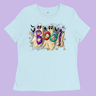 Boo Ladies Tee Designed By Cowhidedigitalart