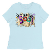 Baby Blue boo Ladies Tee - CowhideDigitalArt