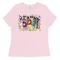Bubblegum Pink boo Ladies Tee - CowhideDigitalArt