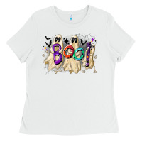 White boo Ladies Tee - CowhideDigitalArt