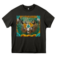 Asphalt boho bullskull Heavy Core Tee - RanaPortraitStore