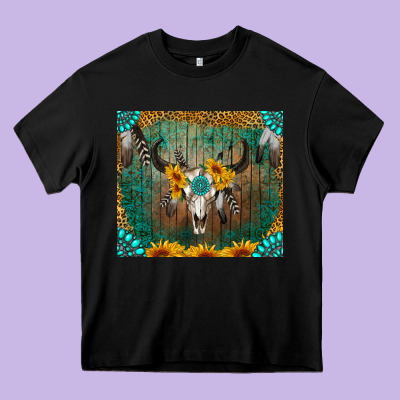 Boho Bullskull Heavy Core Tee Designed By Ranaportraitstore