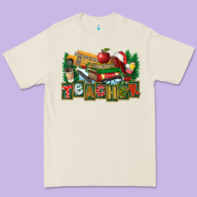 Christmas Teacher Premium Tee Designed By Fadigitalartstudio